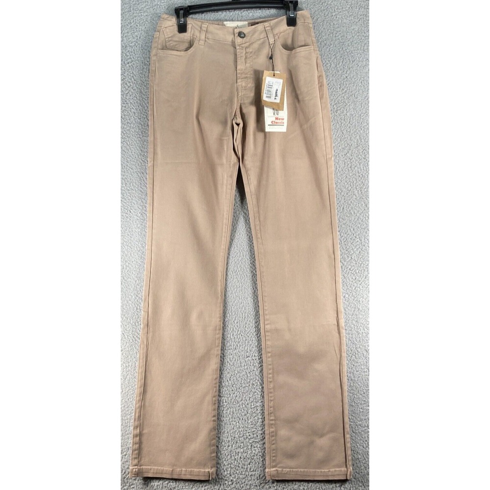 Match Woman Straight Leg Pants Women‎ 40 Tan Beige Stretch Cotton Twill Casual